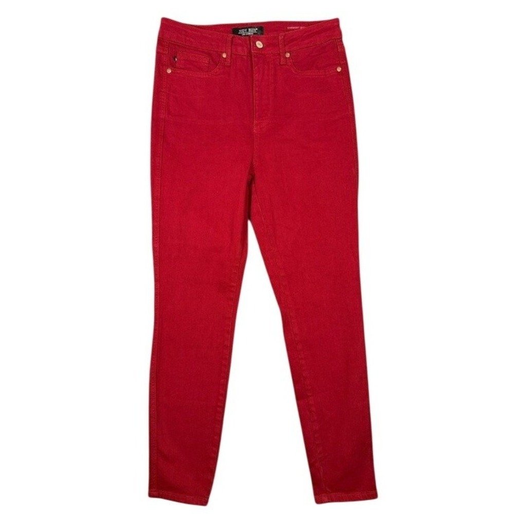 Judy Blue Womens Red Garment Dyed High Rise Skinny Jeans JB88760C Size 9/29